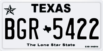 TX license plate BGR5422