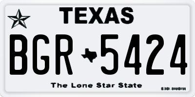 TX license plate BGR5424