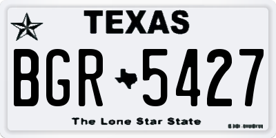 TX license plate BGR5427