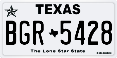 TX license plate BGR5428