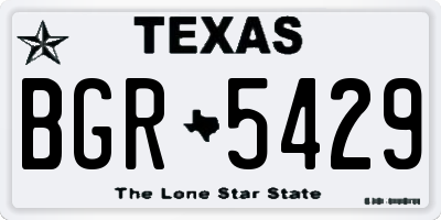 TX license plate BGR5429