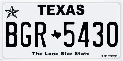 TX license plate BGR5430