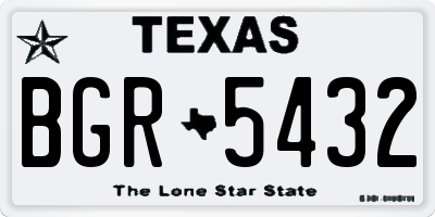 TX license plate BGR5432