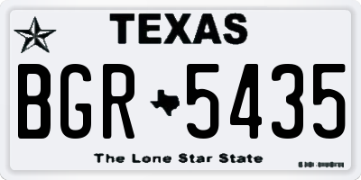 TX license plate BGR5435