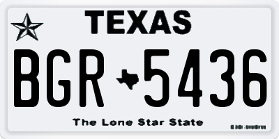 TX license plate BGR5436