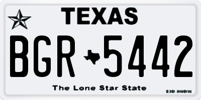 TX license plate BGR5442