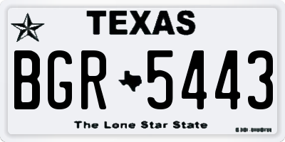 TX license plate BGR5443