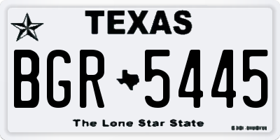 TX license plate BGR5445