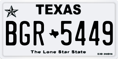 TX license plate BGR5449