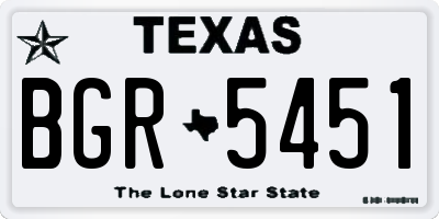 TX license plate BGR5451