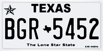 TX license plate BGR5452