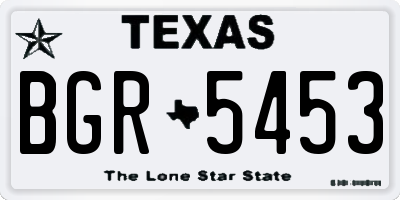 TX license plate BGR5453