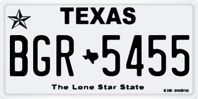 TX license plate BGR5455