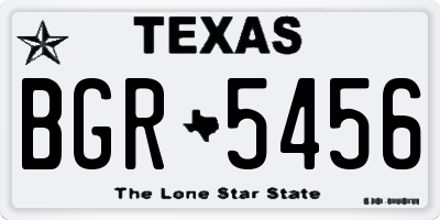 TX license plate BGR5456