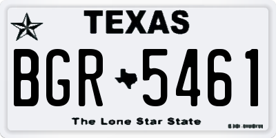 TX license plate BGR5461