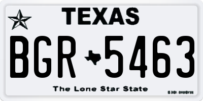 TX license plate BGR5463