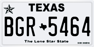 TX license plate BGR5464