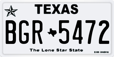 TX license plate BGR5472