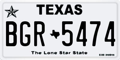 TX license plate BGR5474