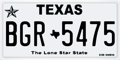TX license plate BGR5475