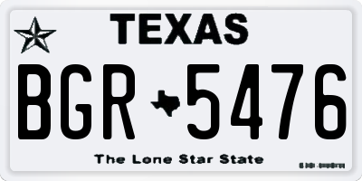 TX license plate BGR5476