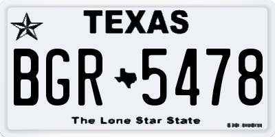 TX license plate BGR5478