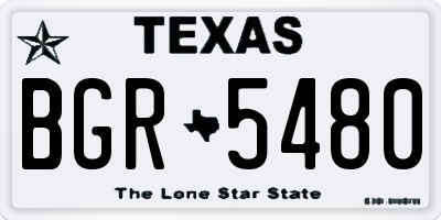 TX license plate BGR5480