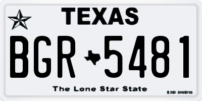 TX license plate BGR5481