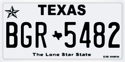 TX license plate BGR5482
