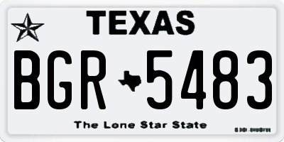 TX license plate BGR5483