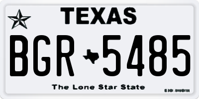 TX license plate BGR5485