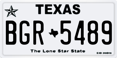 TX license plate BGR5489