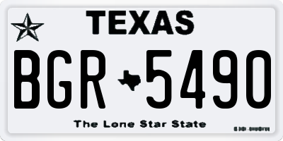 TX license plate BGR5490