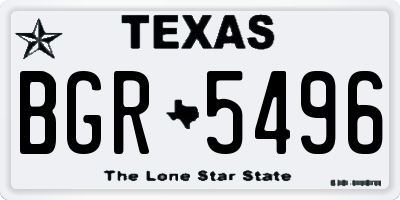 TX license plate BGR5496