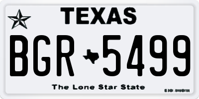 TX license plate BGR5499