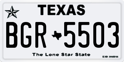 TX license plate BGR5503