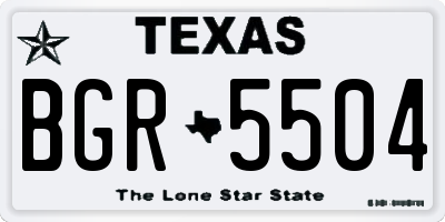 TX license plate BGR5504