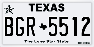 TX license plate BGR5512