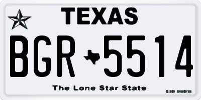 TX license plate BGR5514