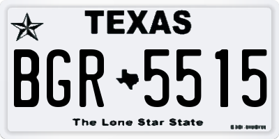 TX license plate BGR5515