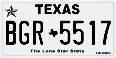 TX license plate BGR5517