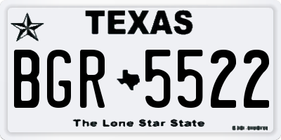 TX license plate BGR5522