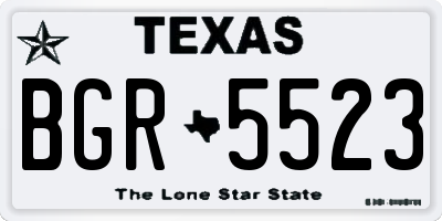 TX license plate BGR5523