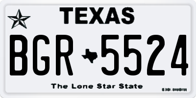 TX license plate BGR5524
