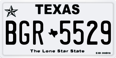 TX license plate BGR5529