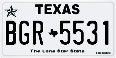 TX license plate BGR5531