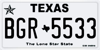 TX license plate BGR5533