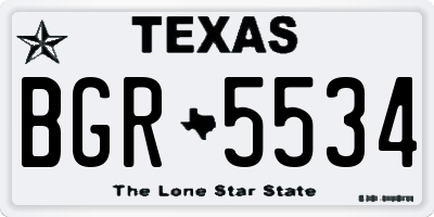 TX license plate BGR5534