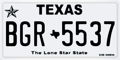 TX license plate BGR5537