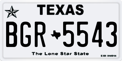 TX license plate BGR5543